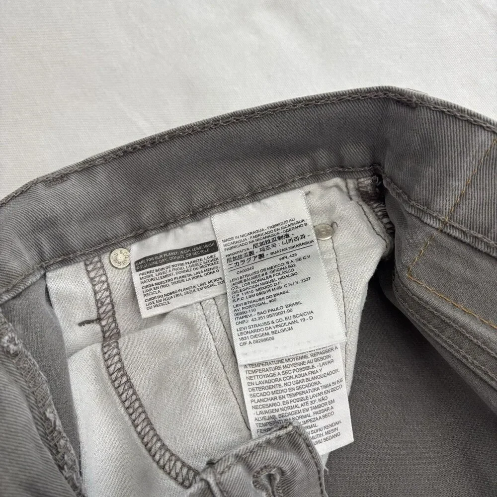 Levis 513 Jeans Mens Size 28x30 Gray Denim Straight Leg Levi’s Stretch Casual